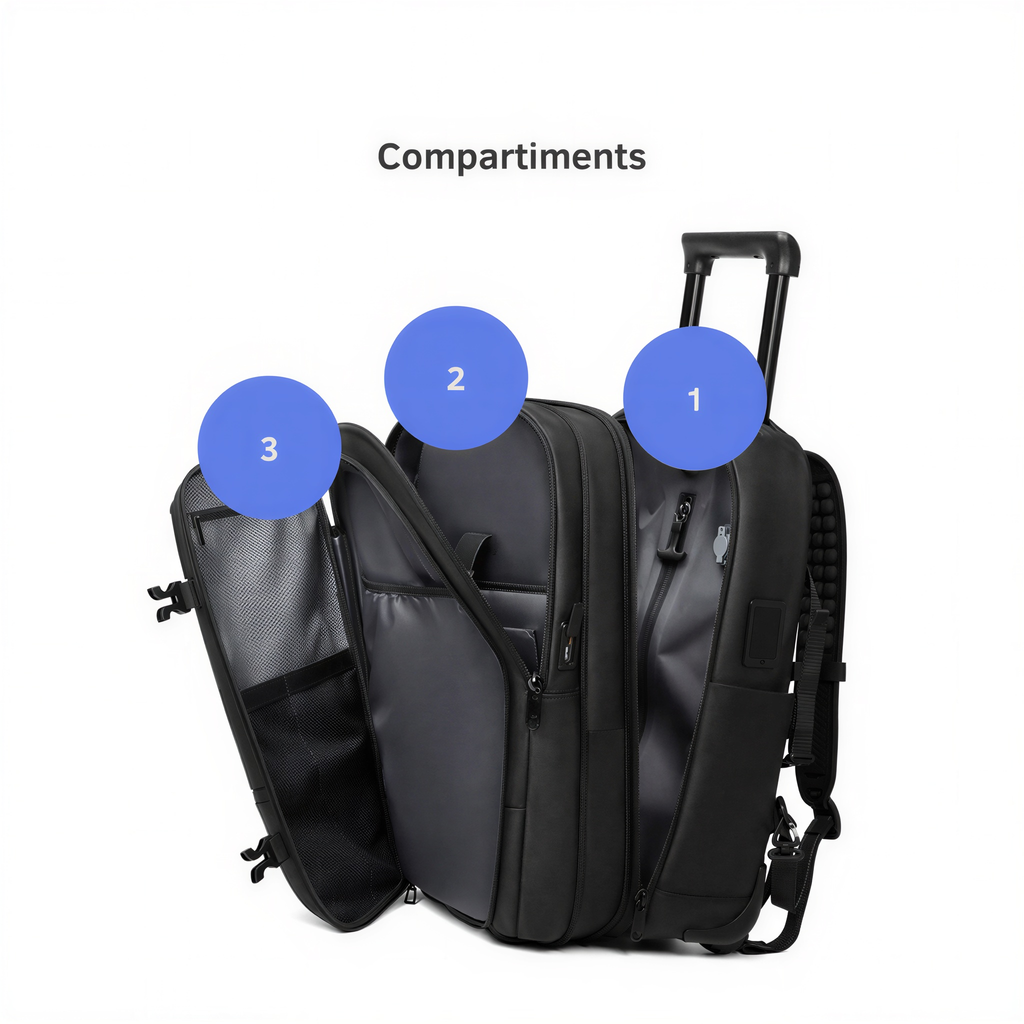 Sac à dos de compression à roulettes CompactSac Pro